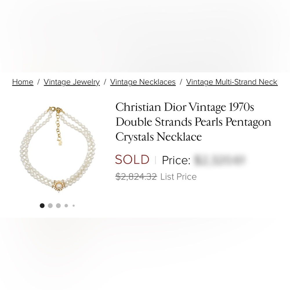 Vintage Christian Dior Pearl Necklace with Gold Accents Circa 1970 - Picture 14 of 15